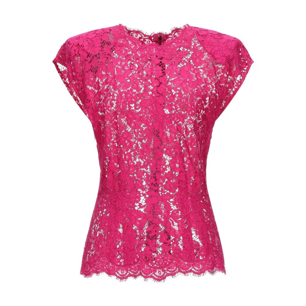 NWT Dolce & Gabbana Pink Lace Sleeveless Tank Top Blouse IT 42 M